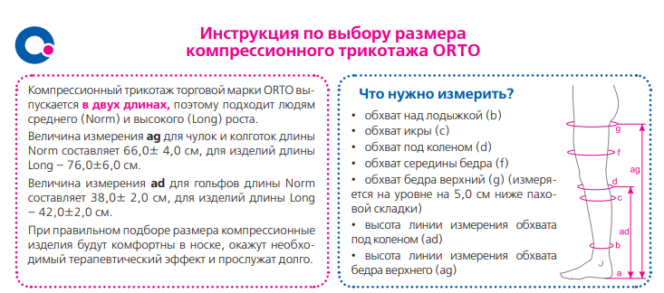Компрессионные колготки 115 Orto, 1 класс купить в OrtoMir24